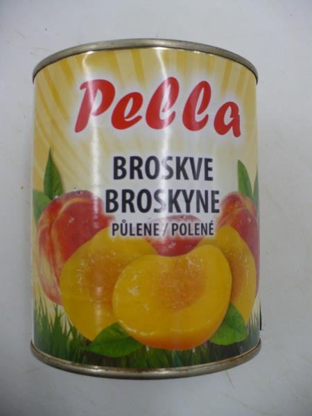 Pella Broskve půlené (výrobce: Pan.P.Kristallidis S.A."SKO" 58500 Skidra-Greece)