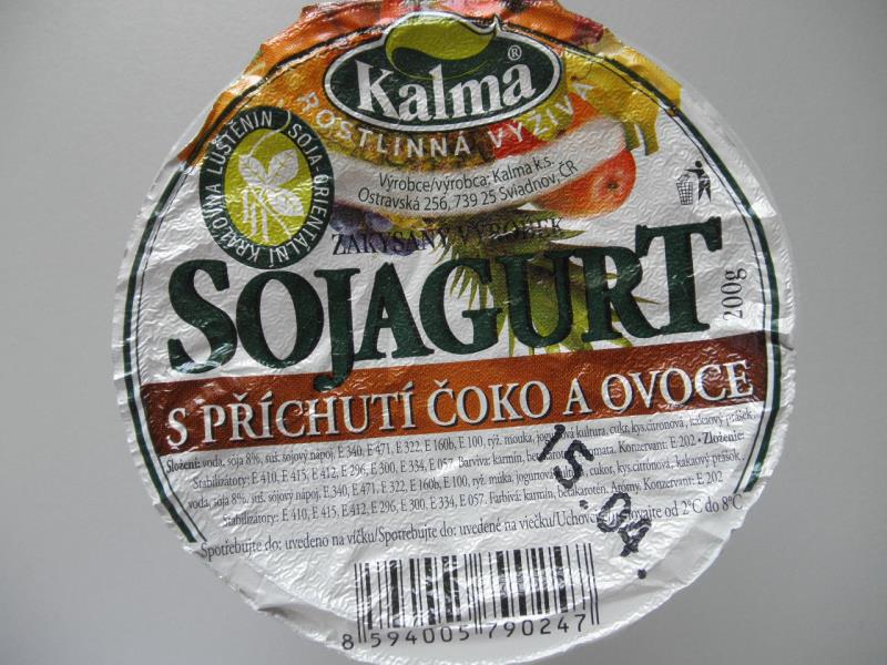 SOJAGURT s příchutí čoko a ovoce