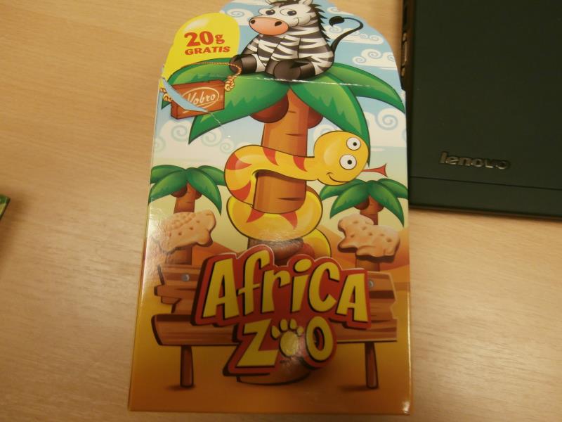 Africa Zoo . Máslové sušenky polomáčené v čokoládě, trvanlivé pečivo