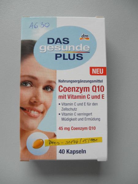 DAS GESUNDE PLUS KOENZYM Q10 KAPSLE 40 KS, Doplněk stravy
