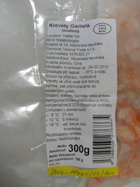 Krevety Garnela mražená
