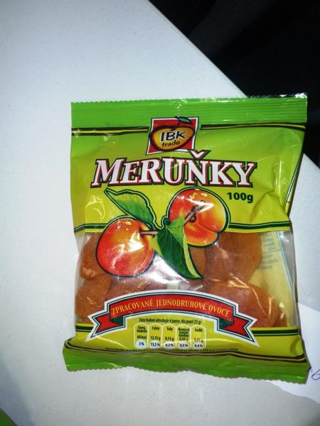 Meruňky, sušené jednodruhové ovoce