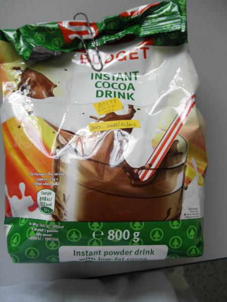 S BUDGET INSTANT COCOA DRINK, INSTANTNÍ KAKAOVÝ NÁPOJ
