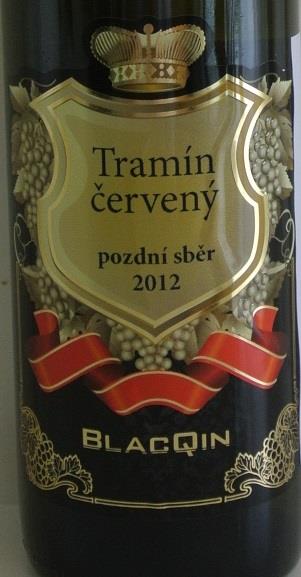 Tramín červený, bílé, polosuché jakostní víno s přívlastkem Pozdní sběr, 2012, alk 14,1%(lahvové)