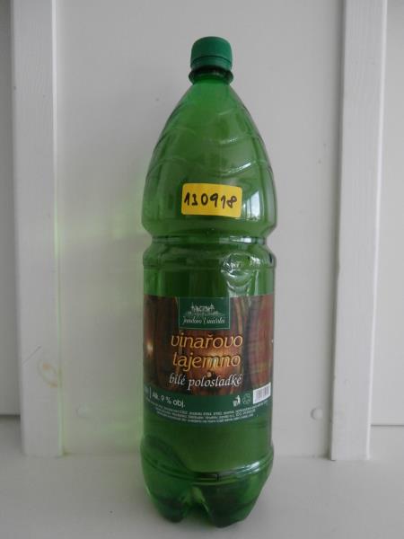 JANDOVO VINAŘSTVÍ, VINAŘOVO TAJEMNO, BÍLÉ POLOSLADKÉ, ALK. 9% OBJ.,