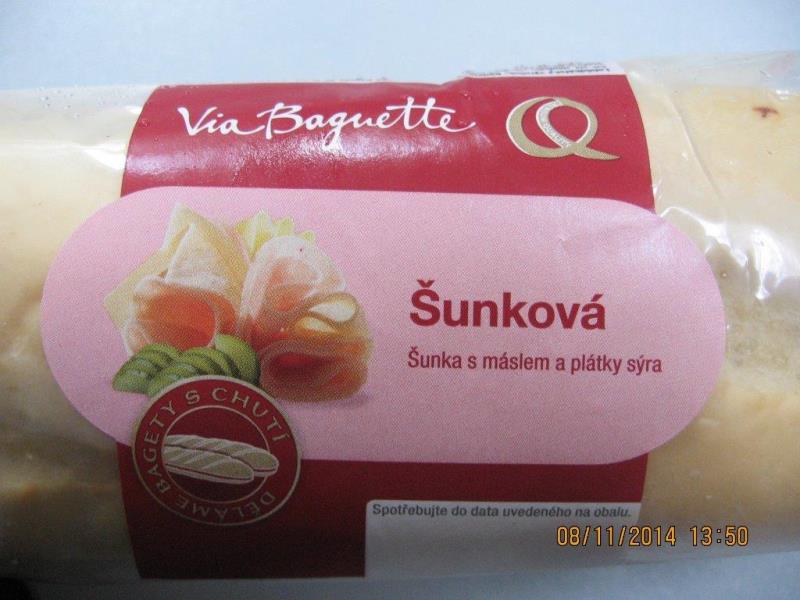 Via Baguette Šunková  - Šunka s máslem a plátky sýra