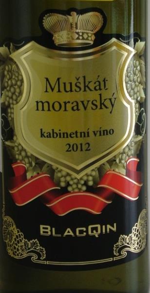 Muškát Moravský,suché, bílé jakostní víno s přívlastkem Kabinetní víno, 2012, alk 12,0% (lahvové)