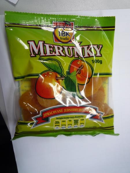 Meruňky, sušené jednodruhové ovoce