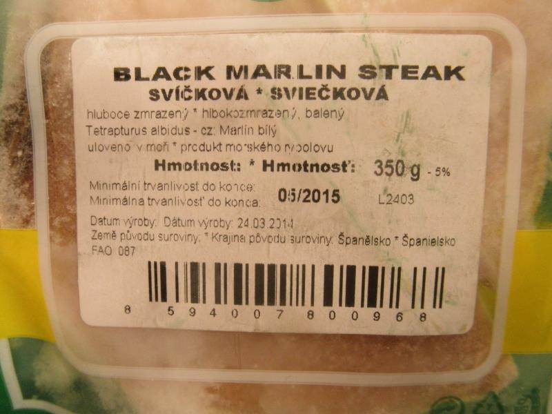 BLACK MARLIN STEAK SVÍČKOVÁ