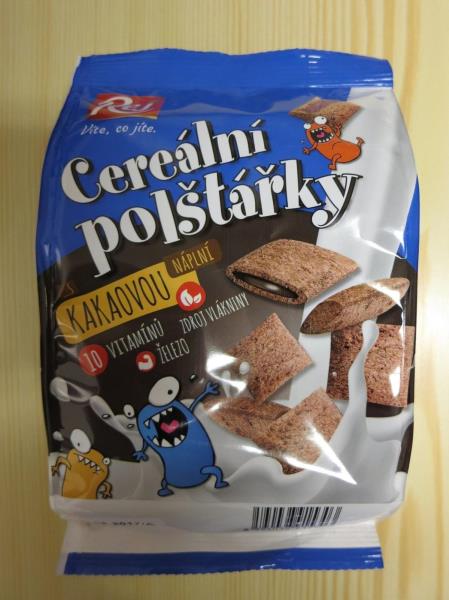 Cereální polštářky s kakaovou náplní