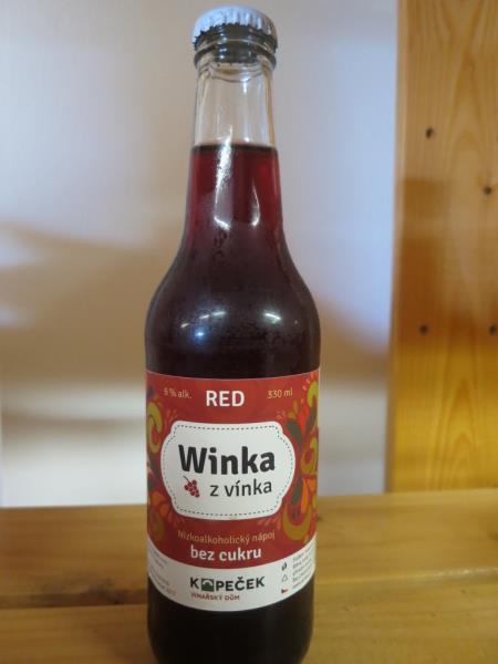 Winka z vínka RED, nízkoalkoholický nápoj bez cukru, 6% alk., 330 ml