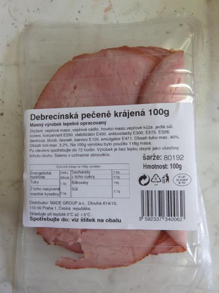 Debrecínská pečeně (krájená) 