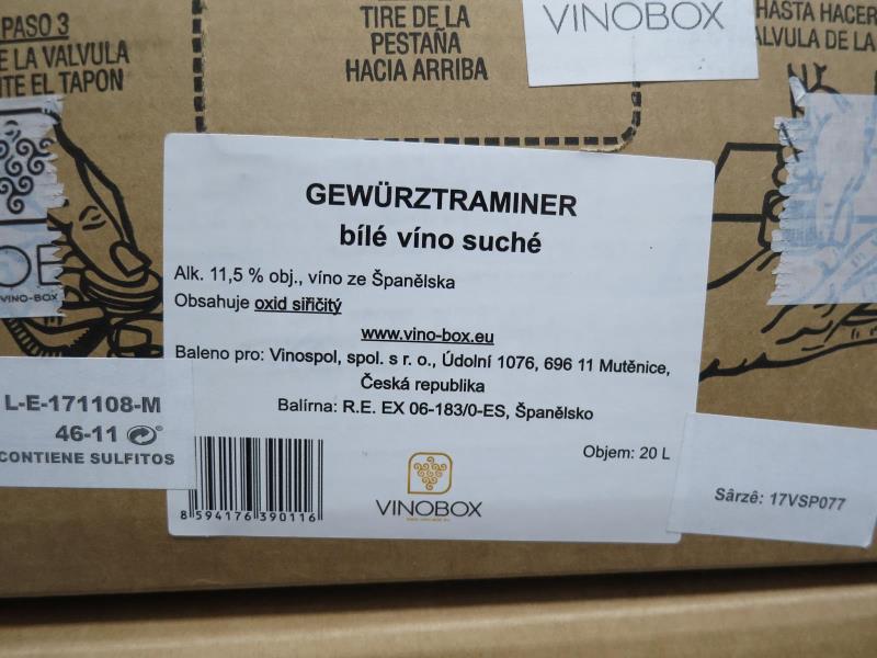 Gewürztraminer, bílé víno suché, alk 11,5 % obj., víno ze Španělska