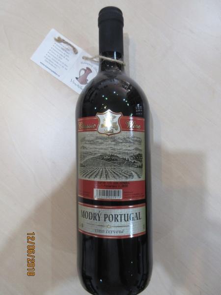 MODRÝ PORTUGAL, víno červené, alk.10%obj., Z.P. Madarsko; Distributor: Vinařství U Kapličky, s.r.o.