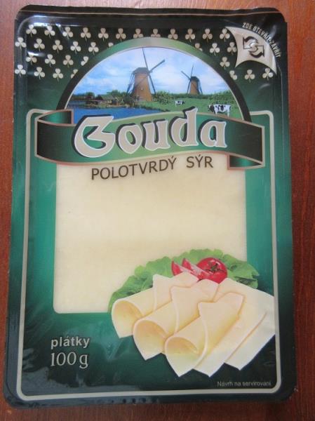 GOUDA, polotvrdý sýr, plátky