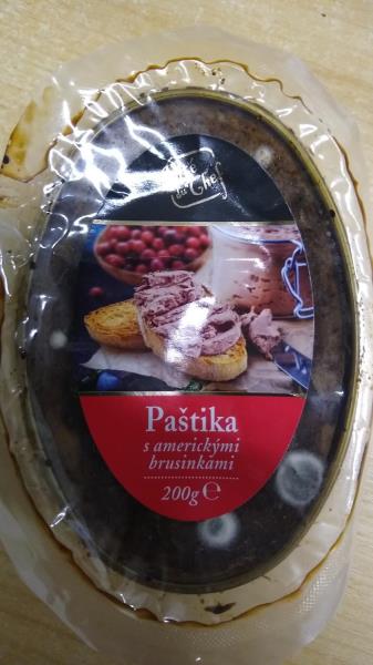 Paštika s americkými brusinkami - masný výrobek tepelně opracovaný