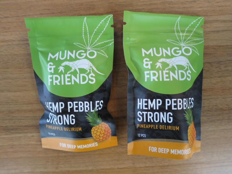 Mungo and Friends, Hemp pebbles strong, pineapple delirium, 12 pcs.