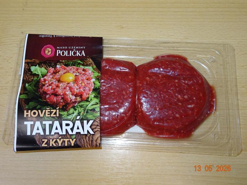 MASO UZENINY POLIČKA HOVĚZÍ TATARÁK Z KÝTY