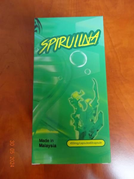 Spirulina Malaysia, Doplněk stravy, 60 kapslí, 73g