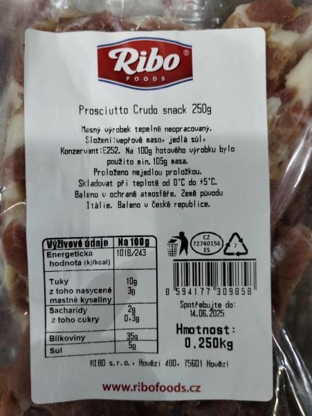 Ribo FOODS Prosciutto Crudo snack 250 g
