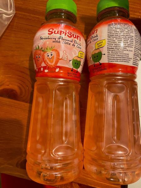 SuriSun Strawberry flavored drink with Nata de Coco 500 ml 100 % Natural